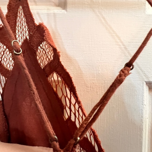 Free People Women Adella Sleeveless Slip Dress Ochre long copper colored - Picture 5 of 13